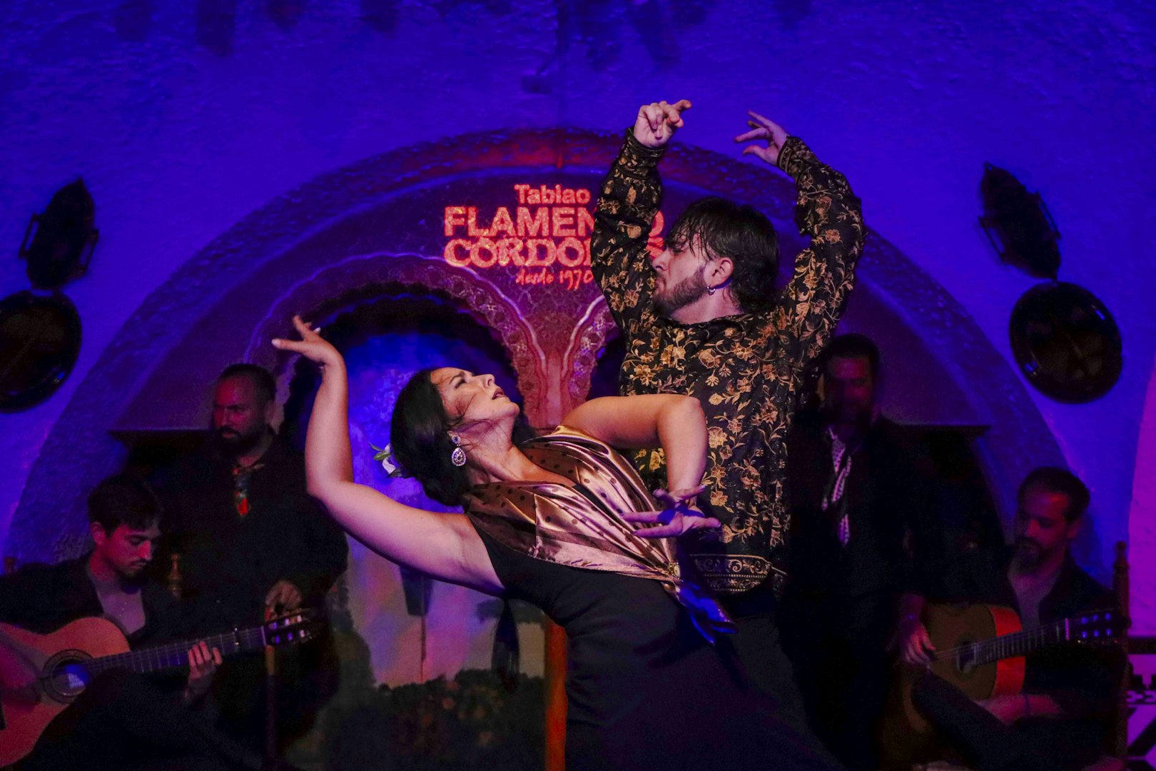 Flamenco dancers performing at Tablao Cordobes in Barcelona.