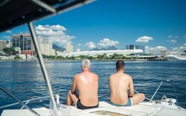 View of Museum of the Future from a boat on Rio tour.