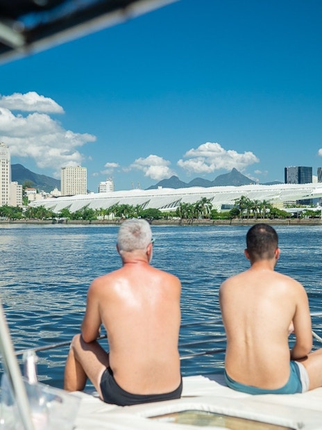 View of Museum of the Future from a boat on Rio tour.