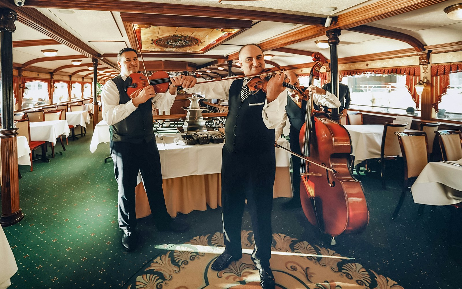 Rajkó Folk Orchestra performing folk music during Sightseeing Cruise on the Danube