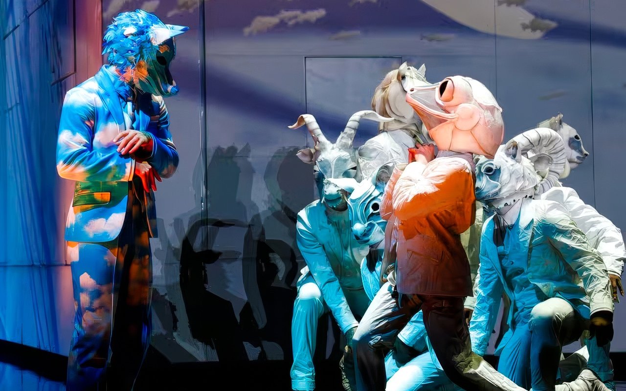 Performers in animal costumes during ECHO show.