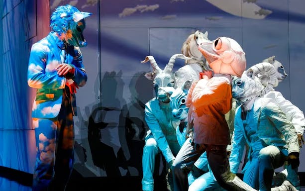 Performers in animal costumes during ECHO show.