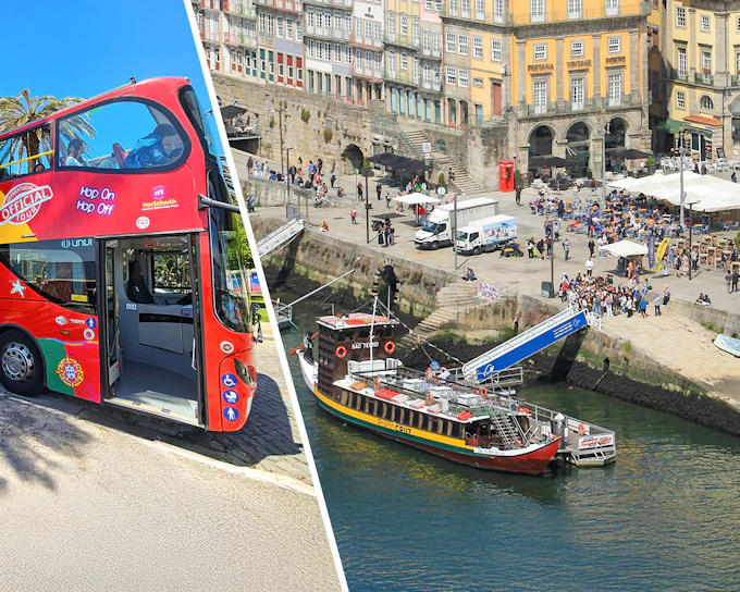 City Sightseeing: Porto Hop-on Hop-off Bus Tour with Douro River Six Bridges Cruise