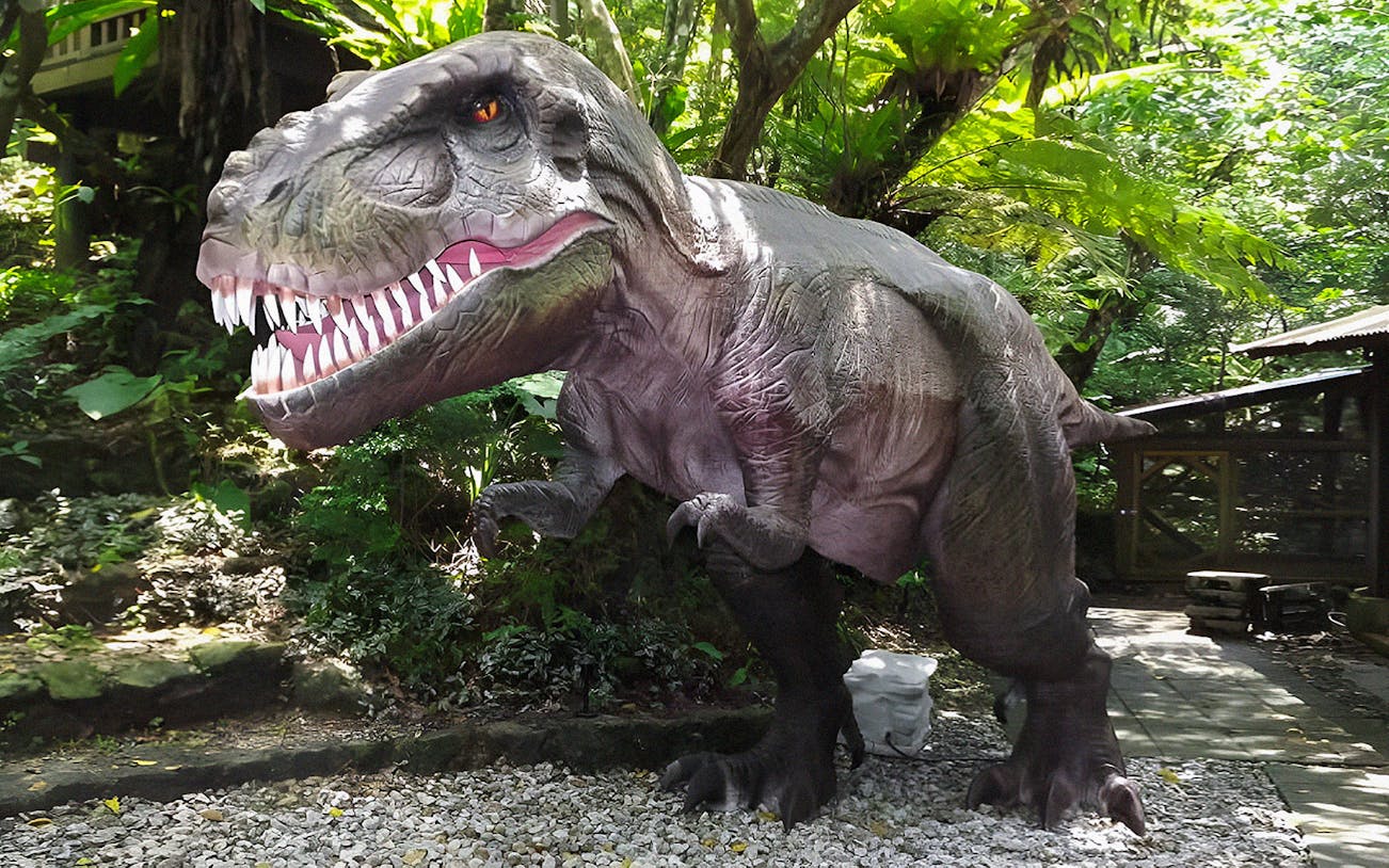 Tyrannosaurus rex model in Dino Park Yanbaru Subtropical Forest, Okinawa.