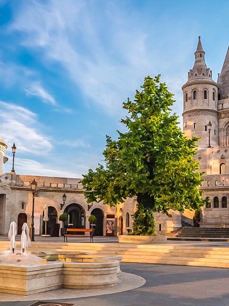 Fisherman's Bastion in Budapest during a guided walking tour of Castle District.
