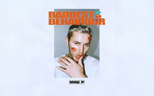 Baddest Behaviour event poster for Pacha, Ibiza featuring a person with lipstick marks.