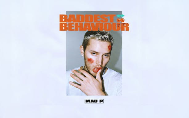 Baddest Behaviour event poster for Pacha, Ibiza featuring a person with lipstick marks.