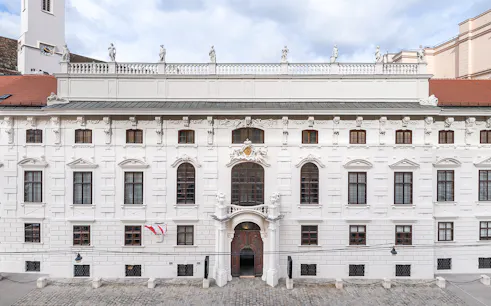 Palais Lobkowitz facade in Vienna, Austria, featured in audio guide tour.