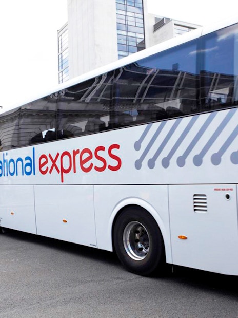 National Express bus for Stansted Airport to Stratford Station transfer.