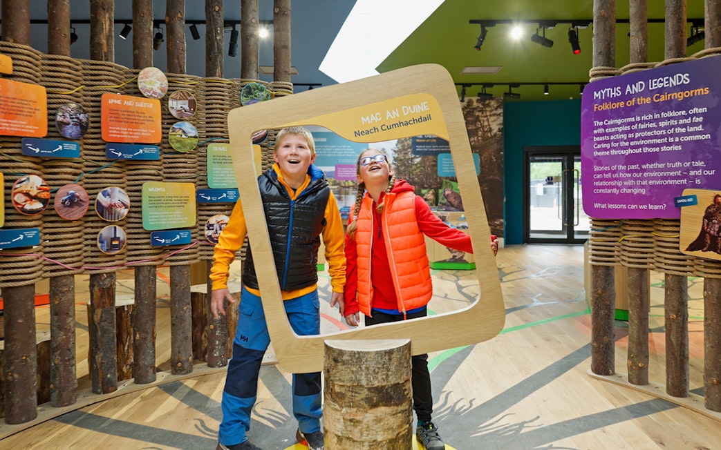 Guests enjoying an interactive exhibit at Highland Wildlife Park.