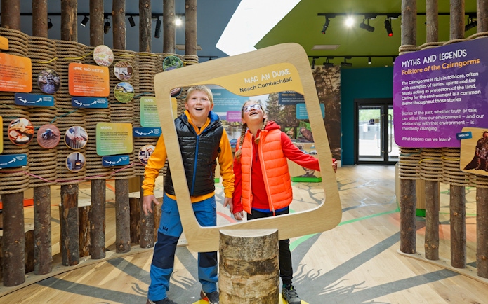 Guests enjoying an interactive exhibit at Highland Wildlife Park.