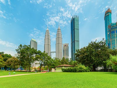 View of the KLCC Park and Petronas Twin Towers