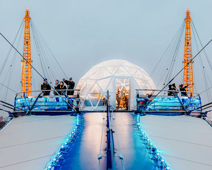 Up at the O2 Snow Globe Experience