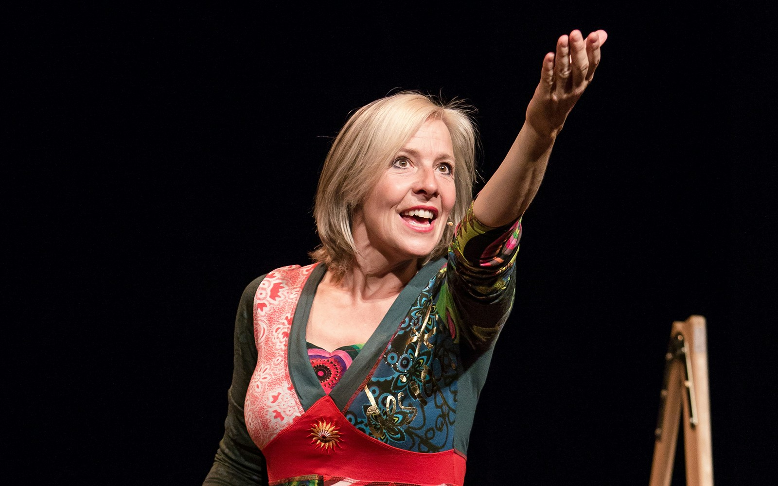 Performer on stage during "I Believe In Unicorns" show.