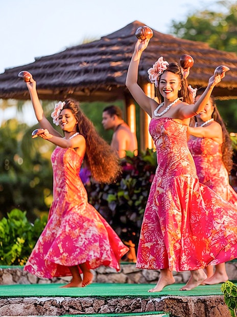Dancers performing at Paradise Cove Luau, Hawaii.