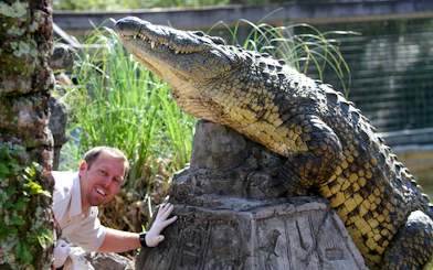 Crocodile encounter at a wildlife park in Orlando, part of the Orlando Explorer Pass.