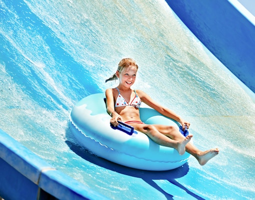 Girl on water slide at Ramayana waterpark