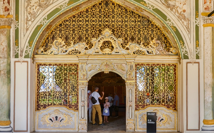 Ornate facade of the Imperial Council at Topkapi Palace, Istanbul, Turkey.