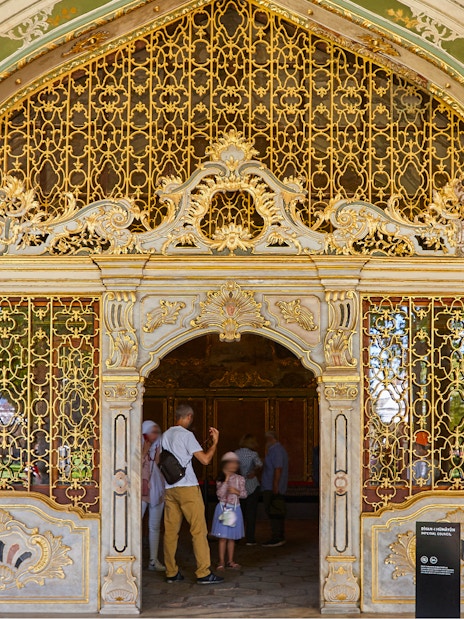 Ornate facade of the Imperial Council at Topkapi Palace, Istanbul, Turkey.