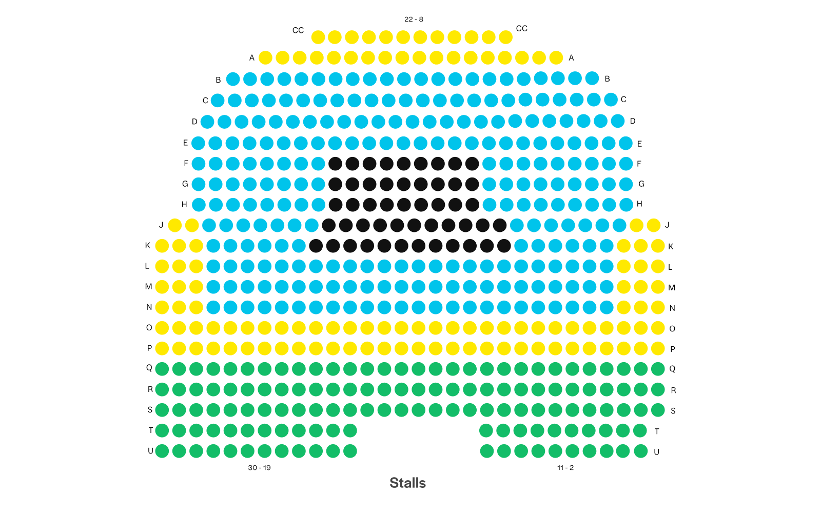Piccadilly Theatre Stalls Seating Plan
