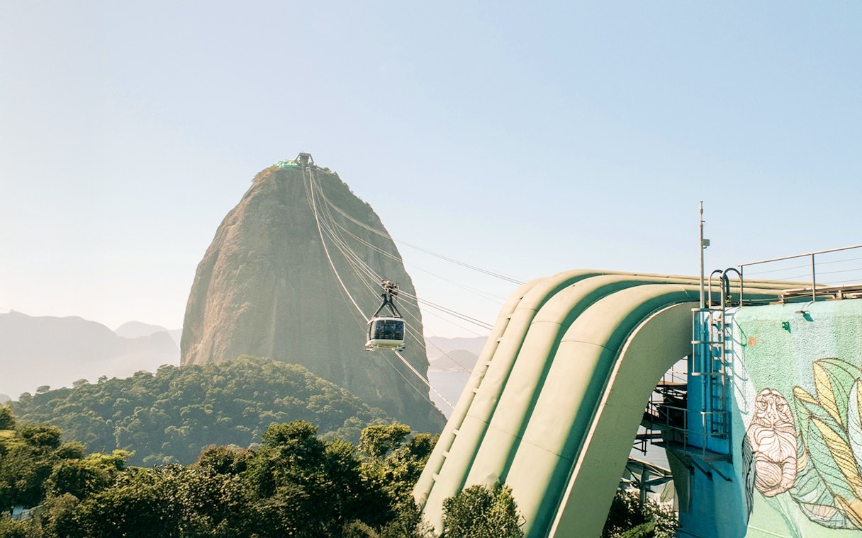Cable car departing for Sugarloaf Mountain, Rio de Janeiro.