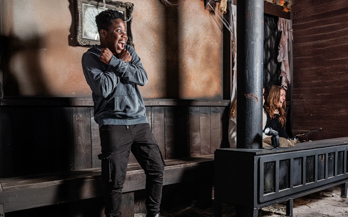 Guests reacting at London Dungeons Scare and Share experience.