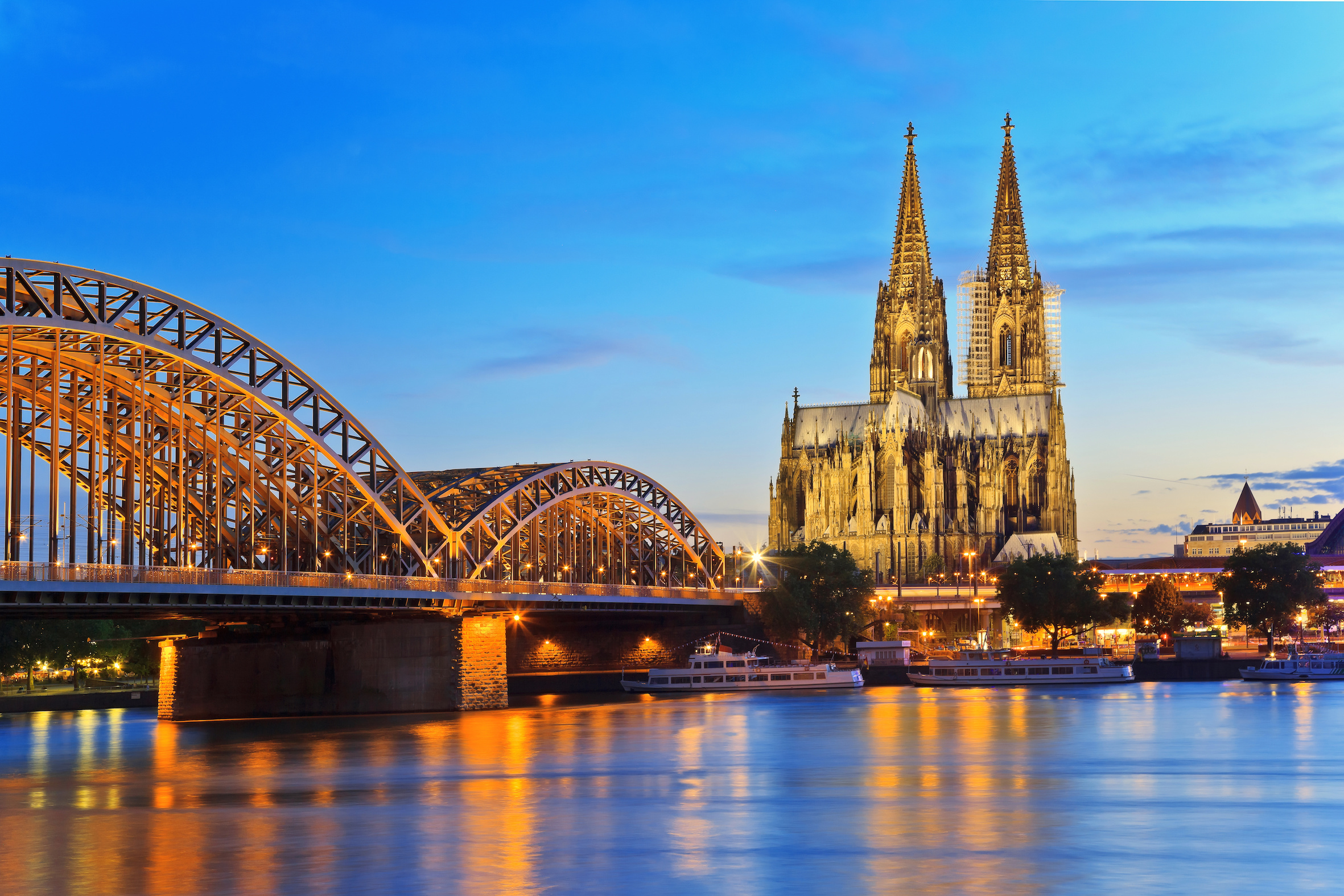 Cologne Cathedral Near Rhine River