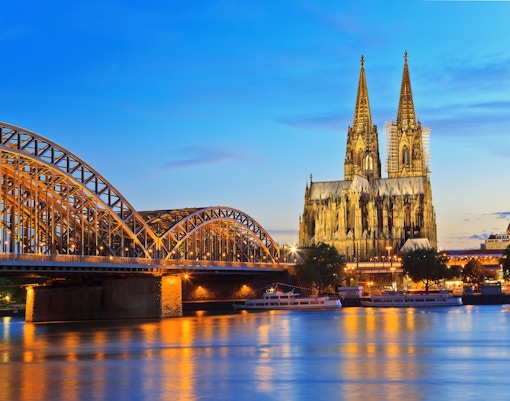 Cologne Cathedral Near Rhine River