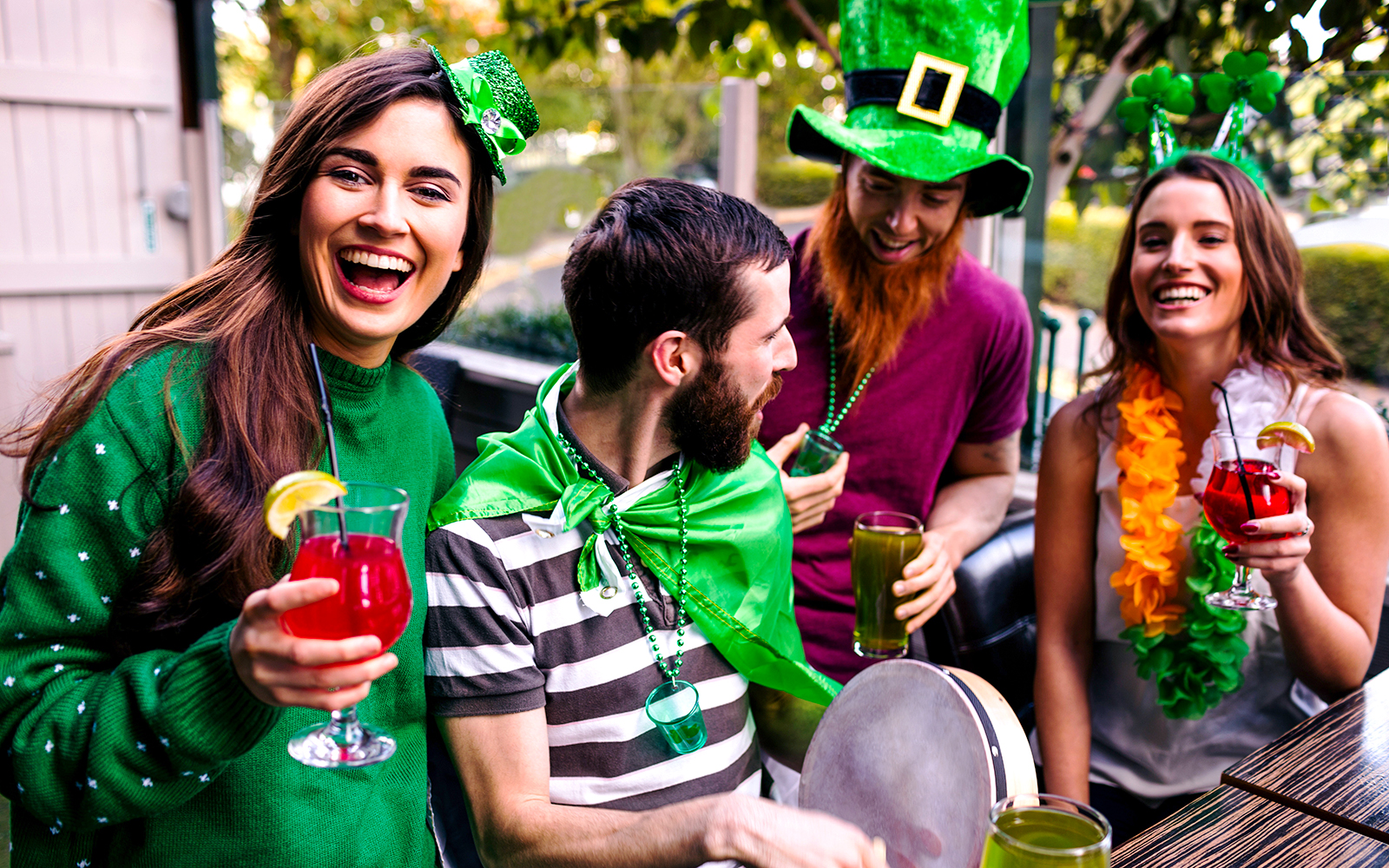 Niagara Falls illuminated in green for St. Patrick's Day celebration in March.