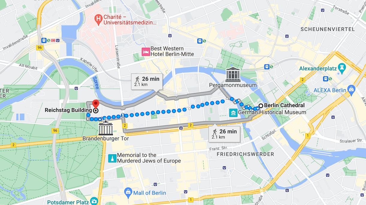 Getting to Reichstag via Foot. Walking to Reichstag building in Berlin