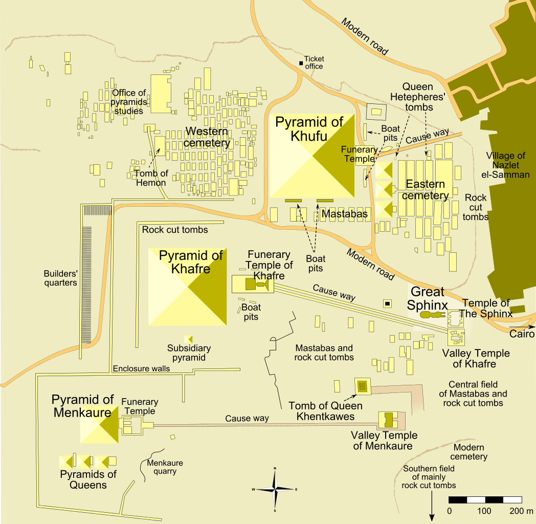 pyramids of Giza complex map