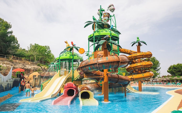 Adventureland water slides and play area at Aqualandia Benidorm.
