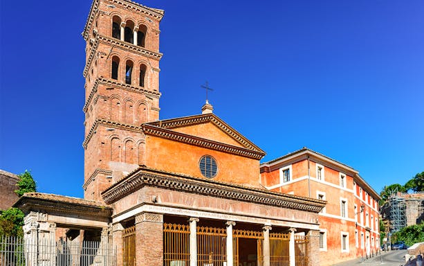 Velabrum's Basilica of San Giorgio in Velabro, Rome, featured in walking tour.