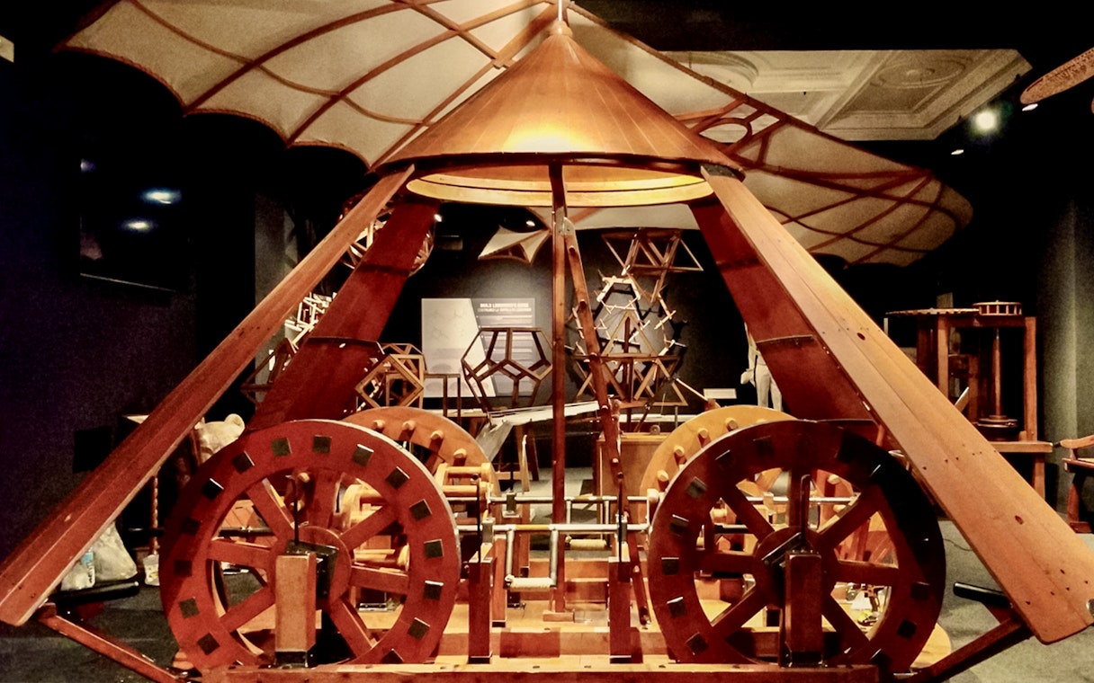 Leonardo da Vinci machine model at Leonardo Interactive Museum, Florence.