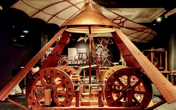 Leonardo da Vinci machine model at Leonardo Interactive Museum, Florence.