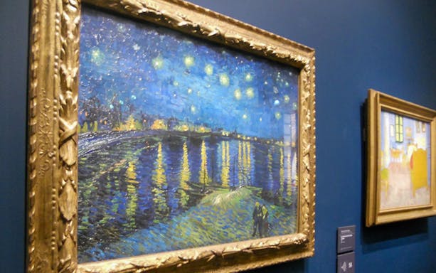 Starry Night over the Rhone by Van Gogh displayed at Orsay Museum, Paris.