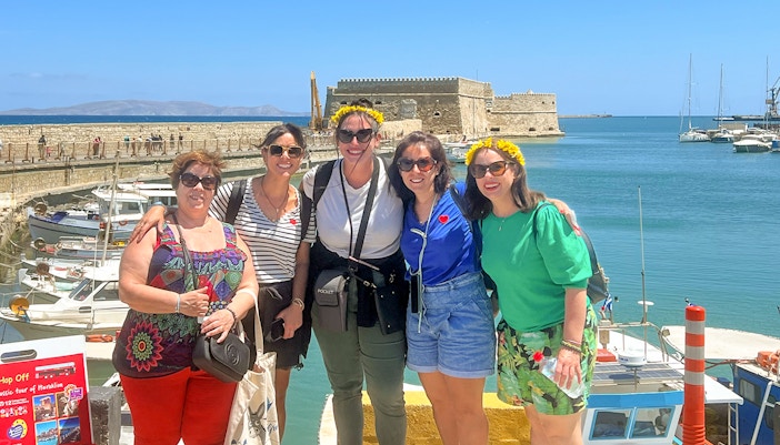 Participants enjoying the seaside view at Heraklion