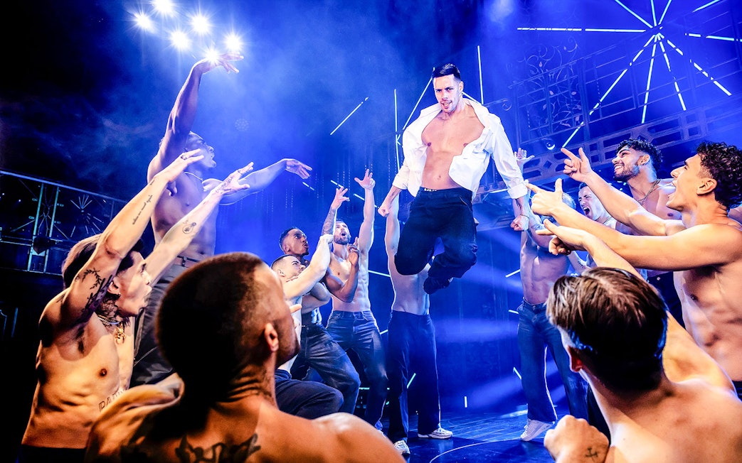 Performers on stage during Magic Mike Live show.