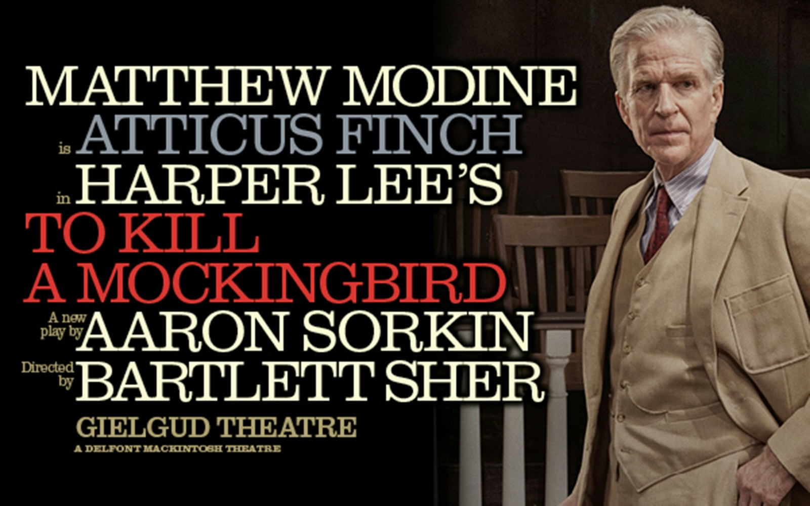 Matthew Modine as Atticus Finch in To Kill A Mockingbird at Gielgud Theatre