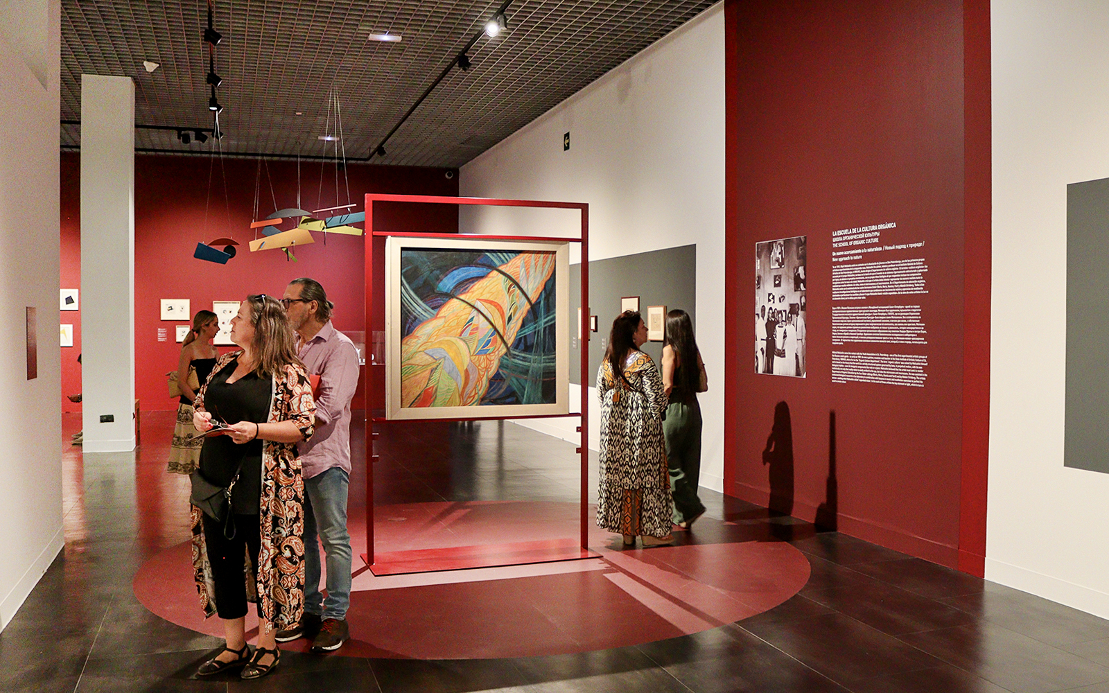 Visitors viewing modern art at the Russian Museum, Saint Petersburg.