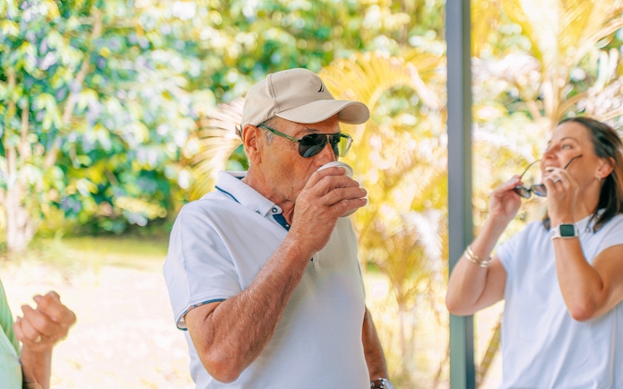 Visitors enjoying a tasting experience at Tamborine Mountain.