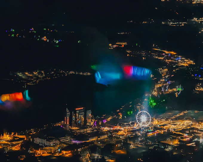 Niagara Helicopter Canada Winter Night Flight