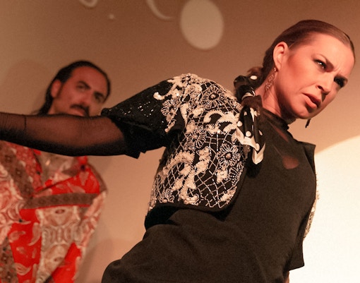 Flamenco dancers performing at Centro Cultural Flamenco De Madrid.