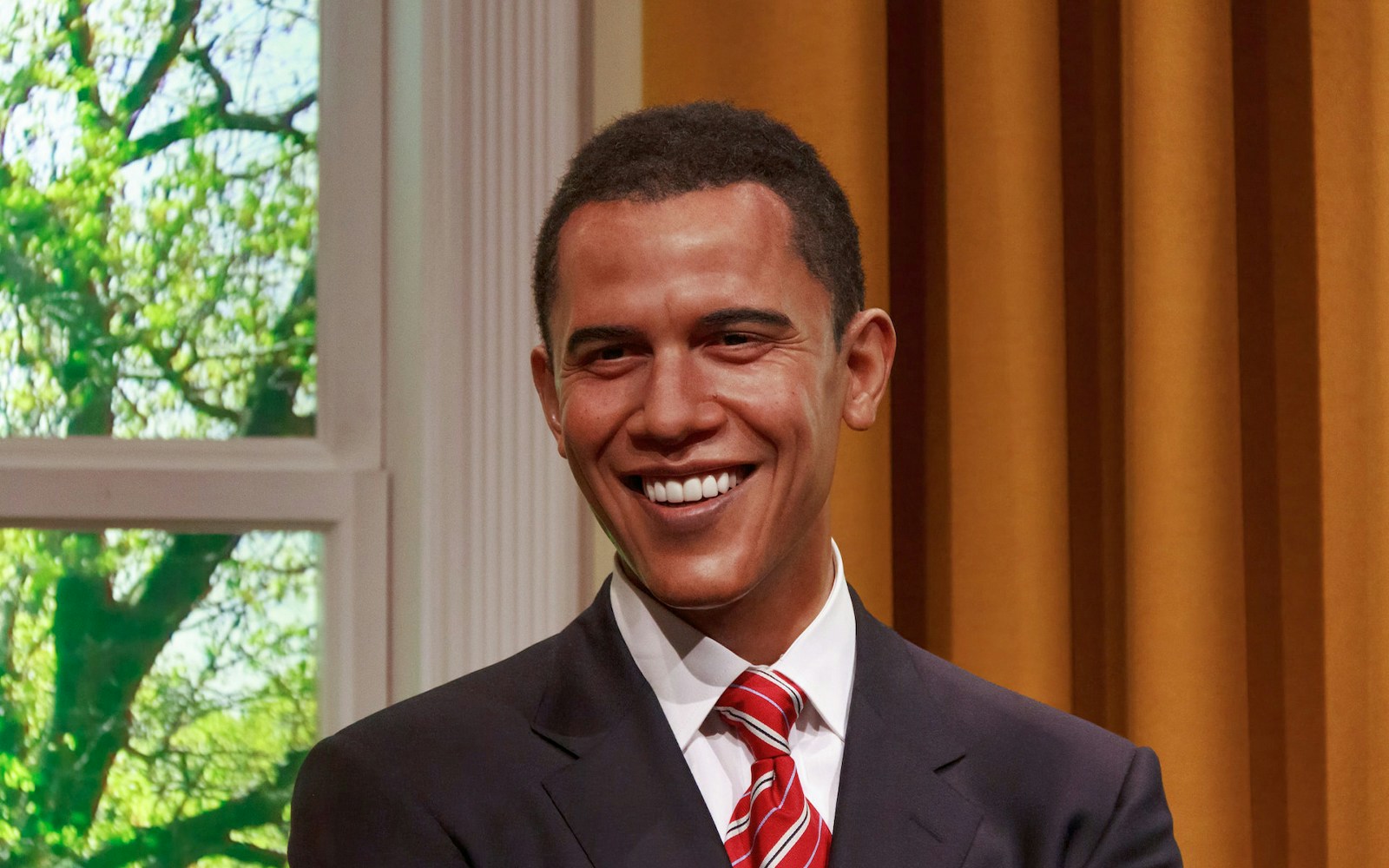 Wax figure of Barack Obama at Madame Tussauds, London, England.