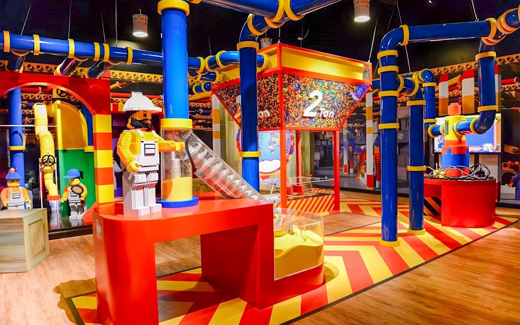 Interactive Lego factory exhibit at Legoland Japan.