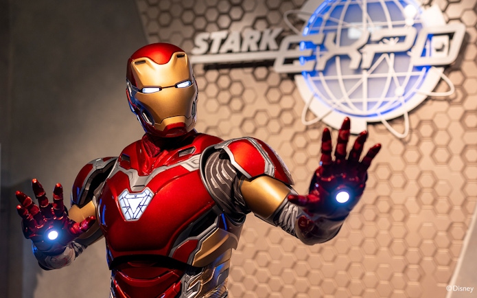 Ironman posing at Stark Expo, Marvel Season of Super Heroes, Disneyland Hong Kong.