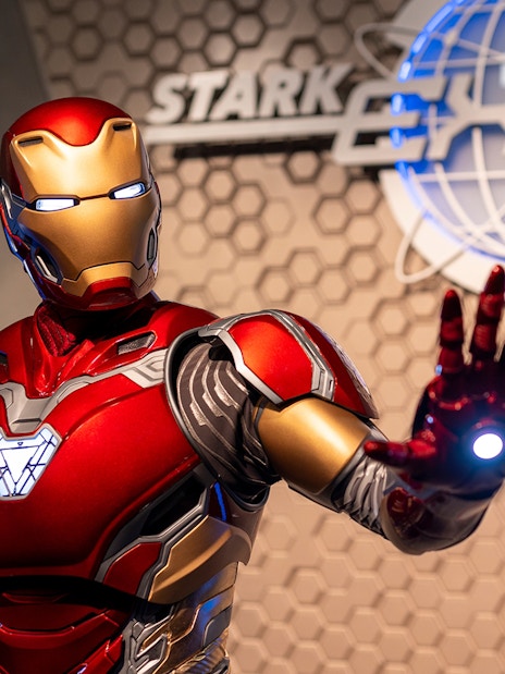Ironman posing at Stark Expo, Marvel Season of Super Heroes, Disneyland Hong Kong.