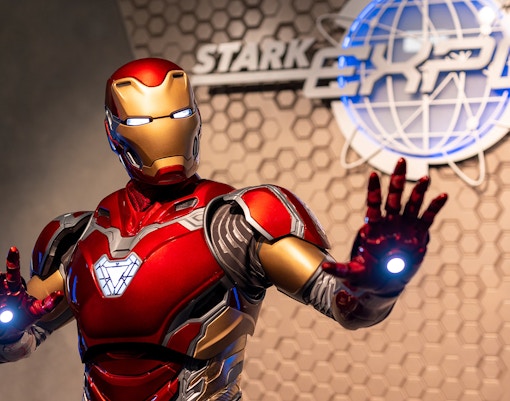 Ironman posing at Stark Expo, Marvel Season of Super Heroes, Disneyland Hong Kong.