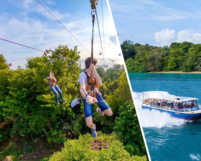 Combo: MegaZip Tickets at Mega Adventure Park Sentosa + Singapore Cable Car Sky Pass / Albatross Speedboat Adventures