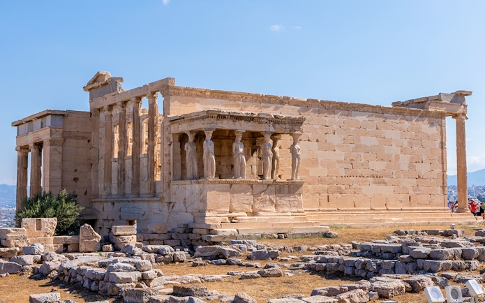 Erechtheion temple on Acropolis with Caryatids, Athens, Greece, entrance tickets experience.